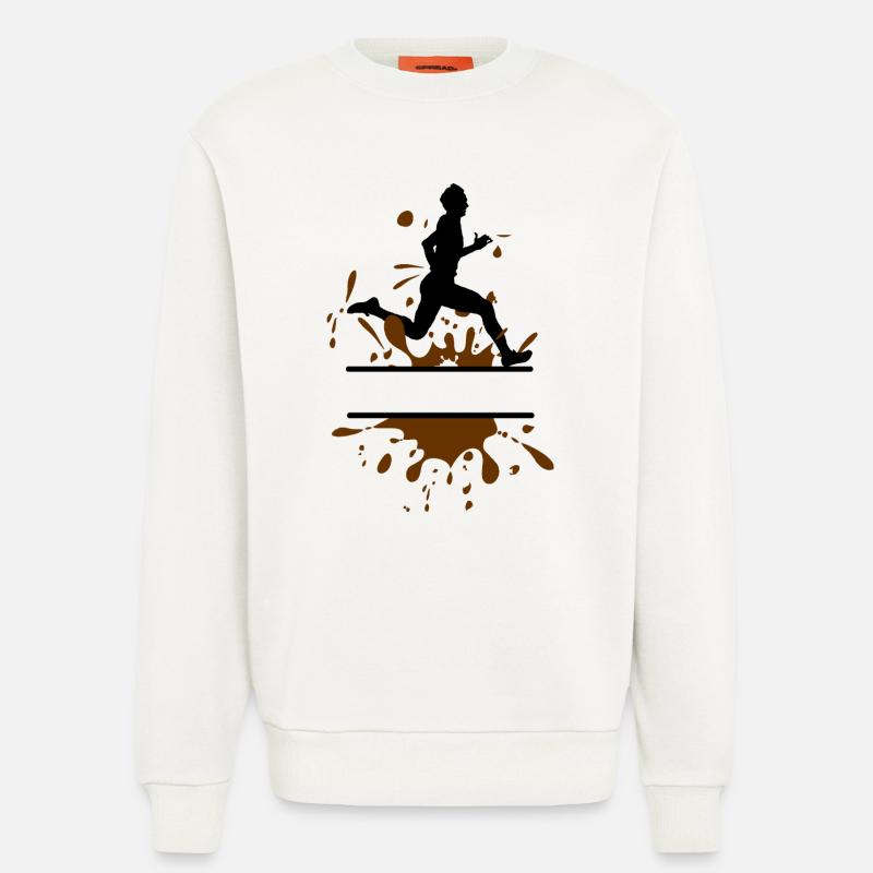 Mud Run Man – Customizable Runner - Sweatshirt - made by SPREAD  - OFF WHITE
