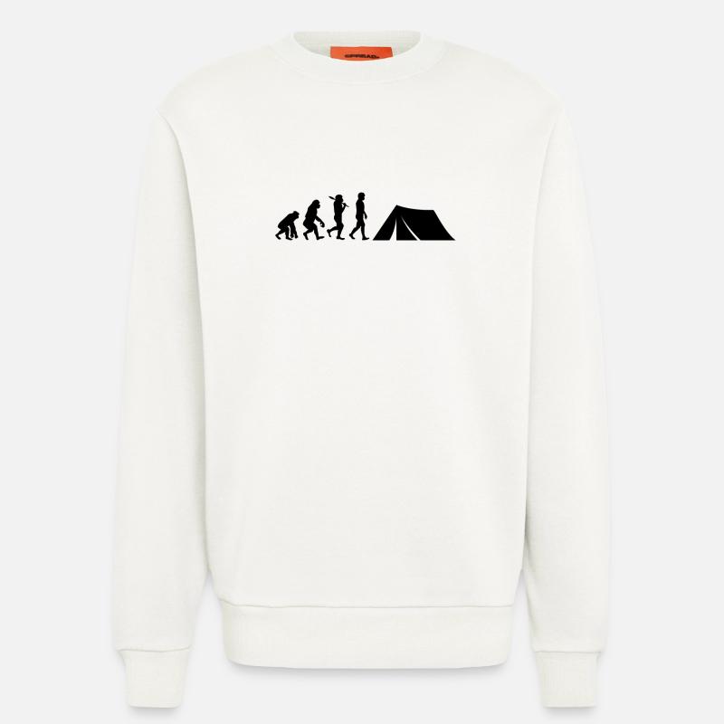 Camping Evolution Camping - Sweat bio décontracté fabriqué en UE - OFF WHITE