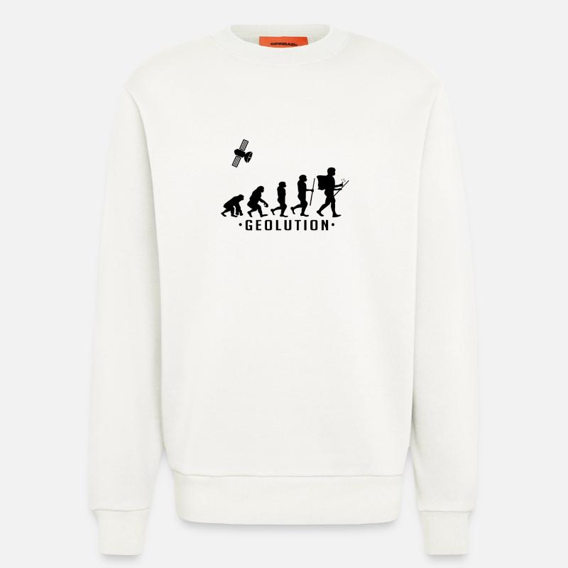 Geocaching evolution shirt Geolution - Sweatshirt - made by SPREAD  - OFF WHITE