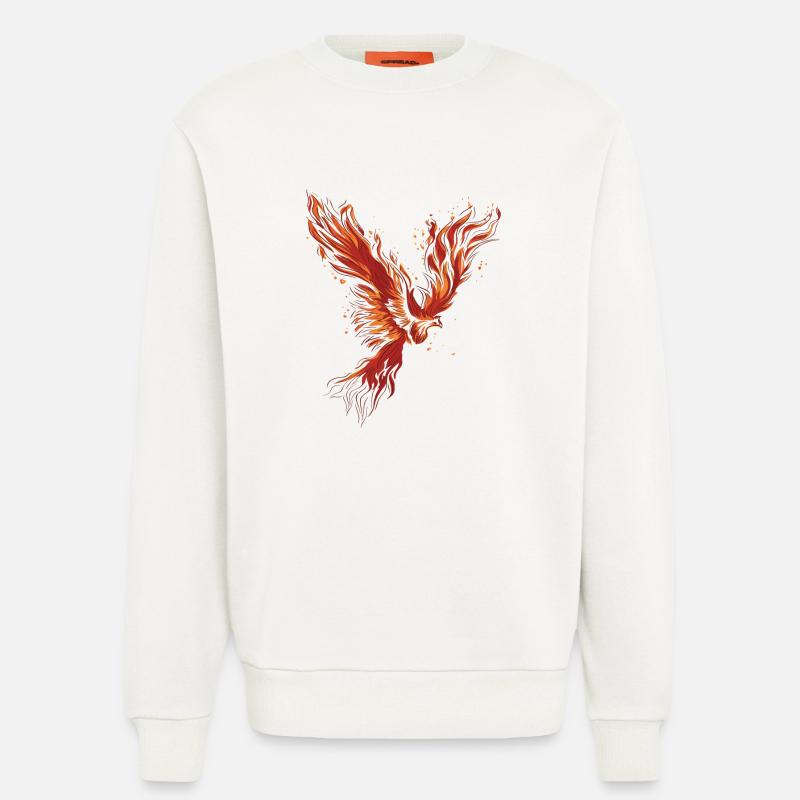 Brennender Phönix - Sweatshirt - made by SPREAD  - OFF WHITE