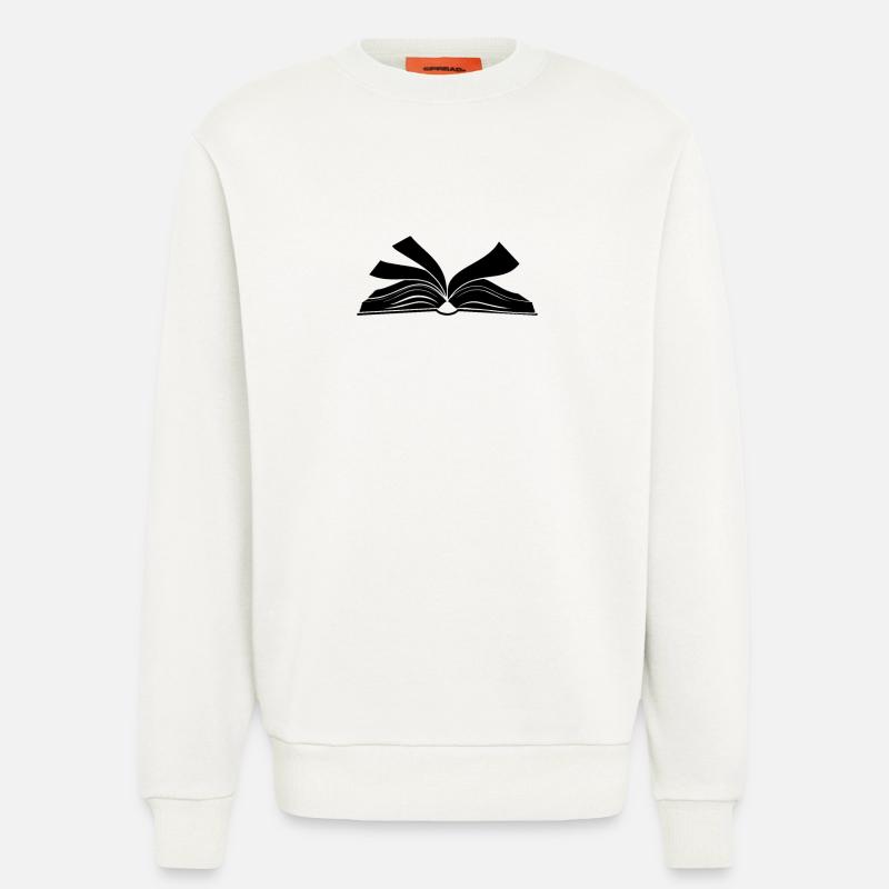 Buch lesen offenes Buch - Sweatshirt - made by SPREAD  - OFF WHITE