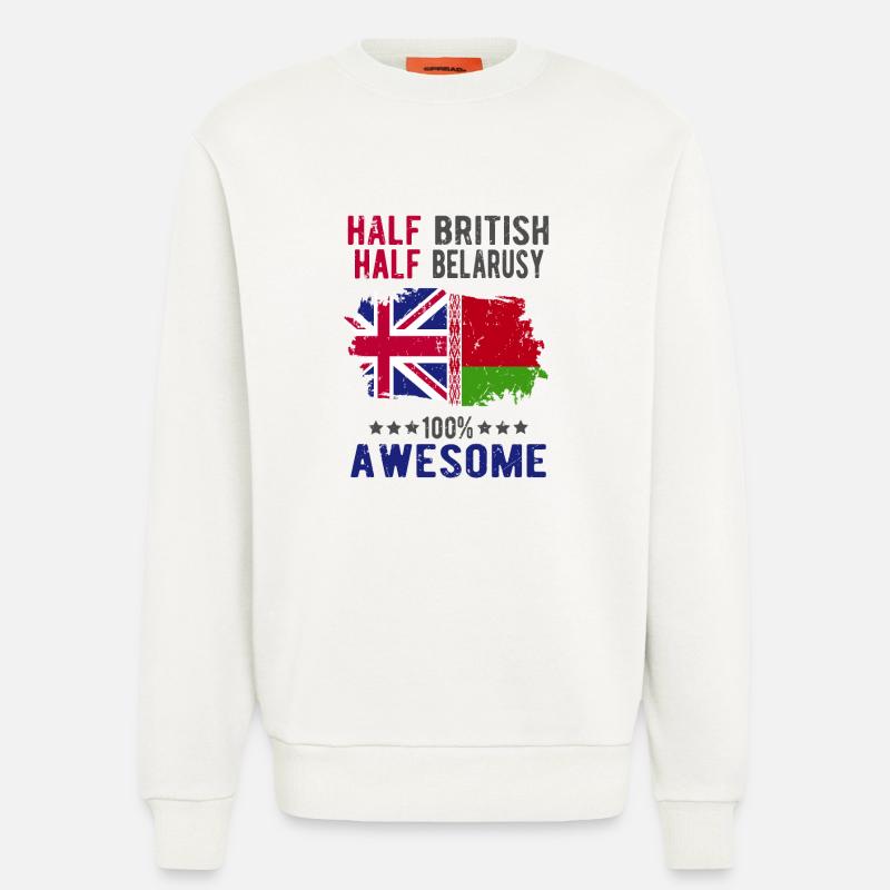 Halb Brite Halb Belarusse - Sweatshirt - made by SPREAD  - OFF WHITE