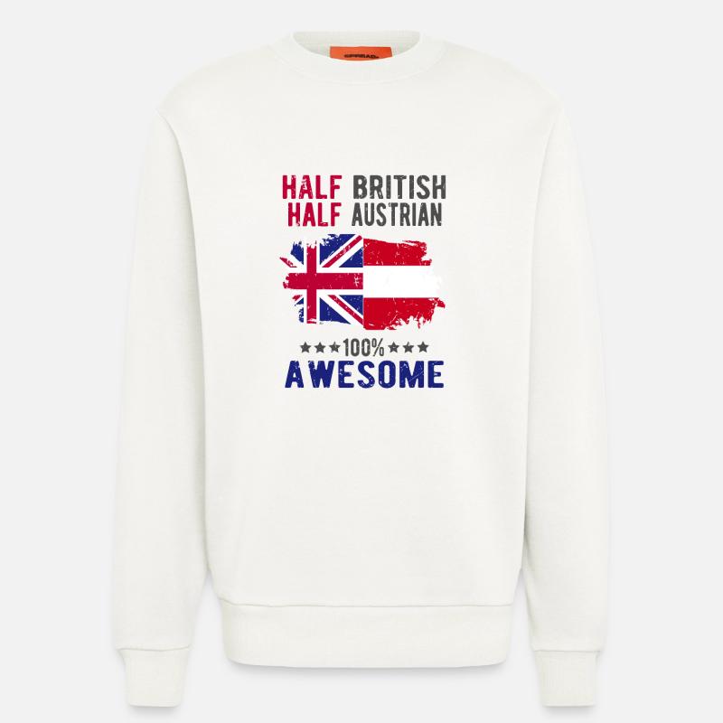 Half British Half Austrian - Sweatshirt - made by SPREAD  - OFF WHITE