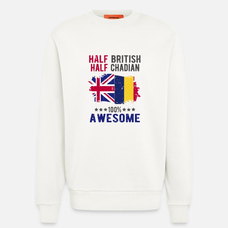 Half British Half Chader - Sweatshirt - made by SPREAD  - OFF WHITE