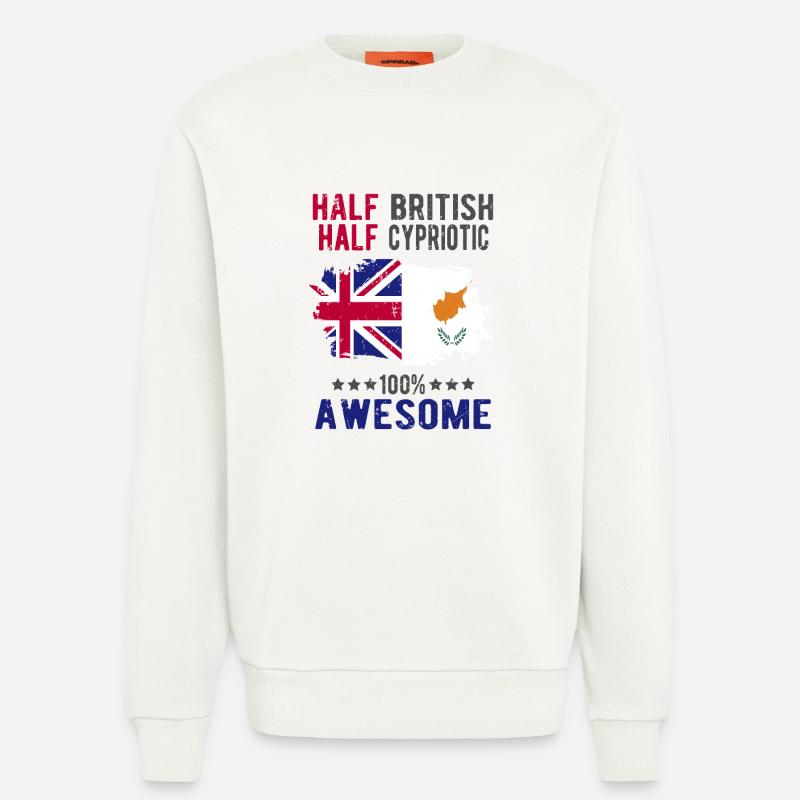 Half British Half Cypriot - Sweatshirt - made by SPREAD  - OFF WHITE