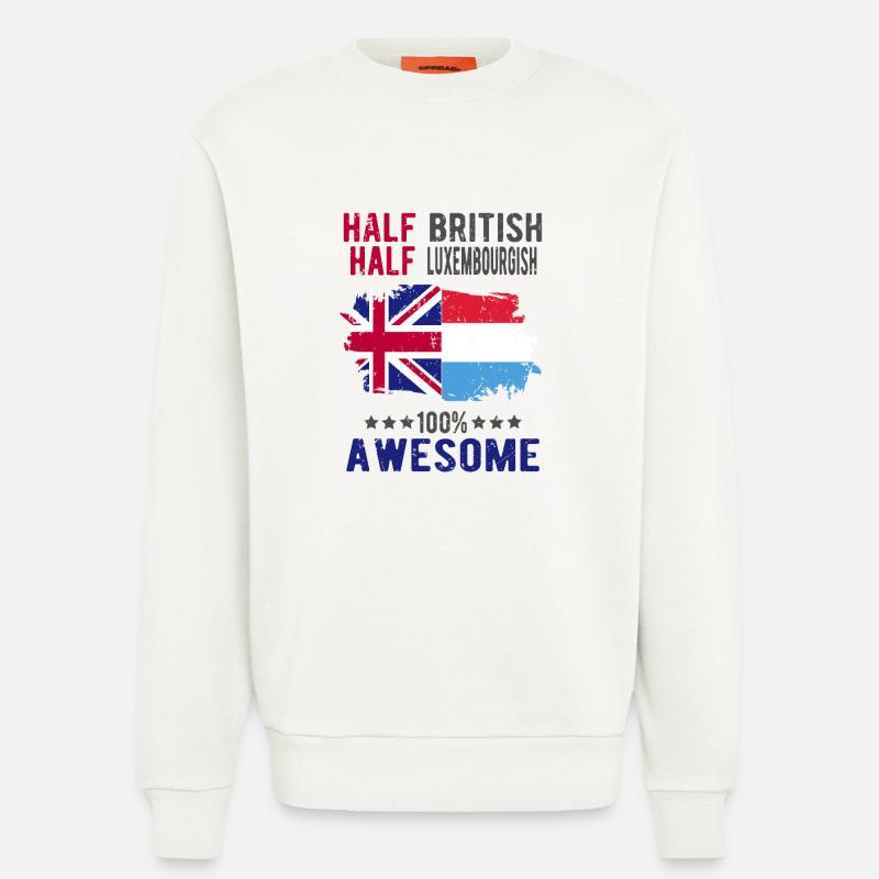 Halb Brite Halb Luxemburger - Sweatshirt - made by SPREAD  - OFF WHITE