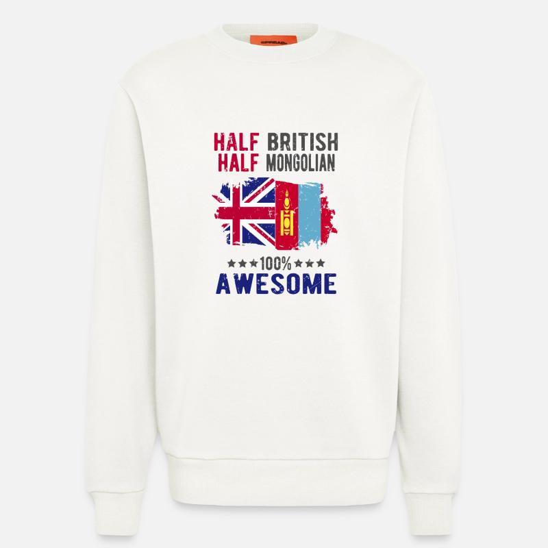 Half British Half Mongol - Sweatshirt - made by SPREAD  - OFF WHITE