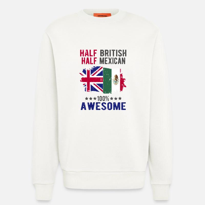 Half British Half Mexican - Sweatshirt - made by SPREAD - OFF WHITE