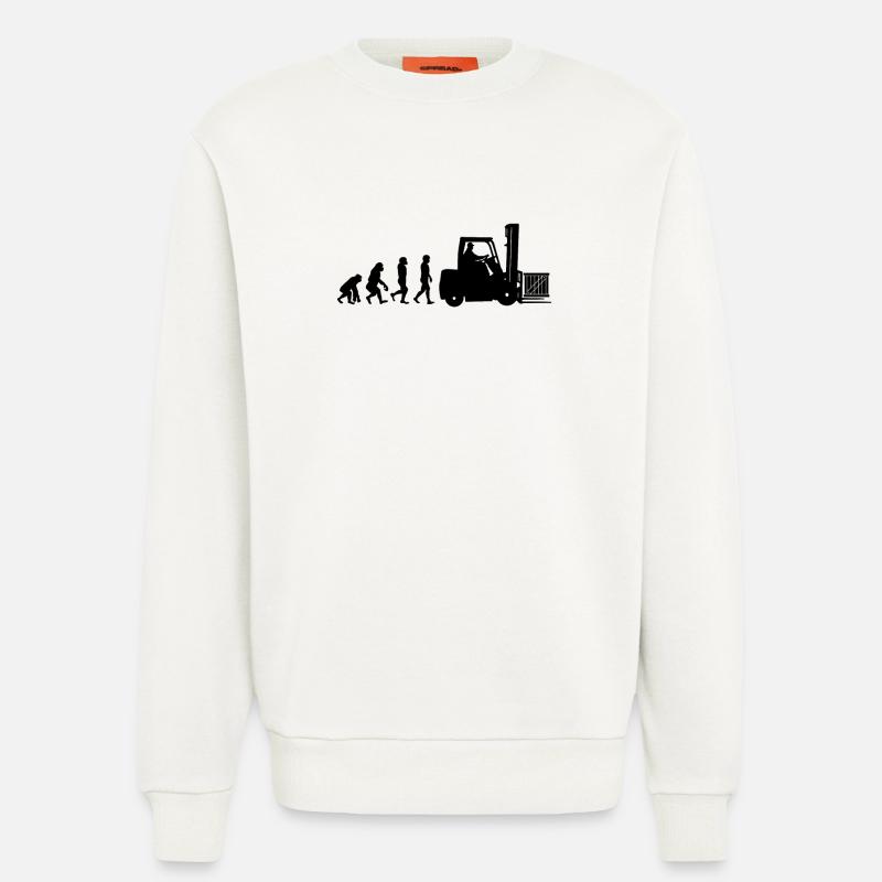 Evolution eines Staplerfahrer - Sweatshirt - made by SPREAD  - OFF WHITE
