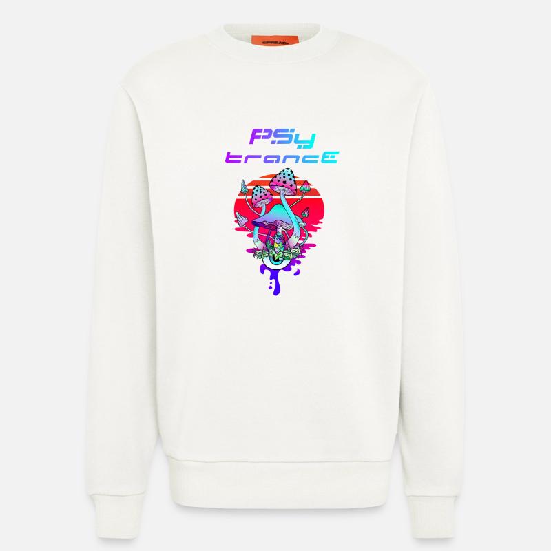 Psytrance Psychedelic Pilz Sunset - Sweatshirt - made by SPREAD  - OFF WHITE