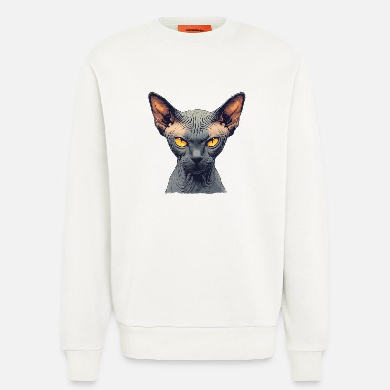 Sphynx Kätzchen Sphynx Katze - Sweatshirt - made by SPREAD  - OFF WHITE