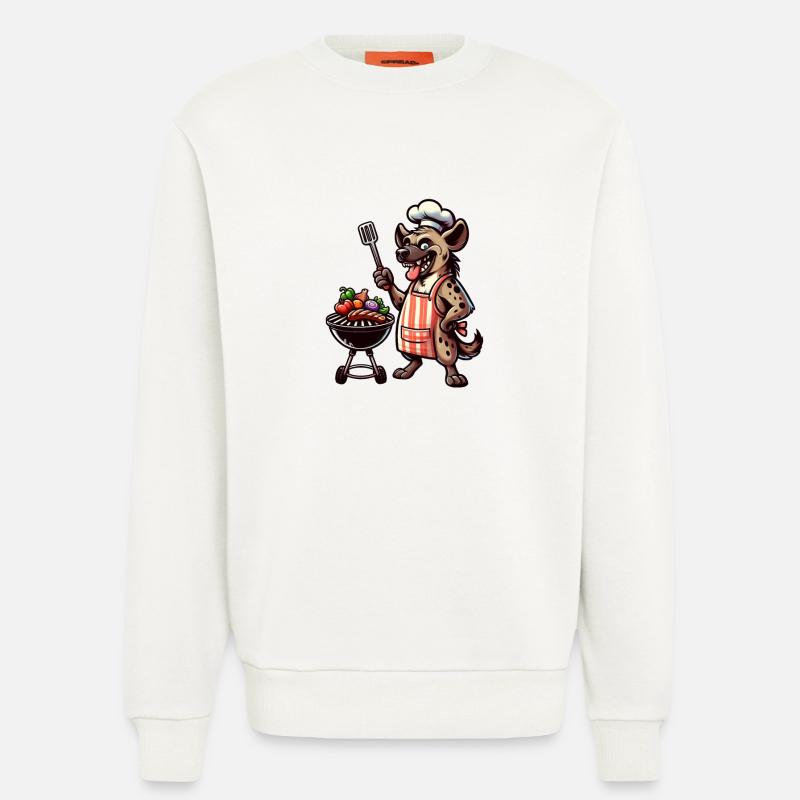 Sommer BBQ mit Chef-Hyäne - Sweatshirt - made by SPREAD  - OFF WHITE