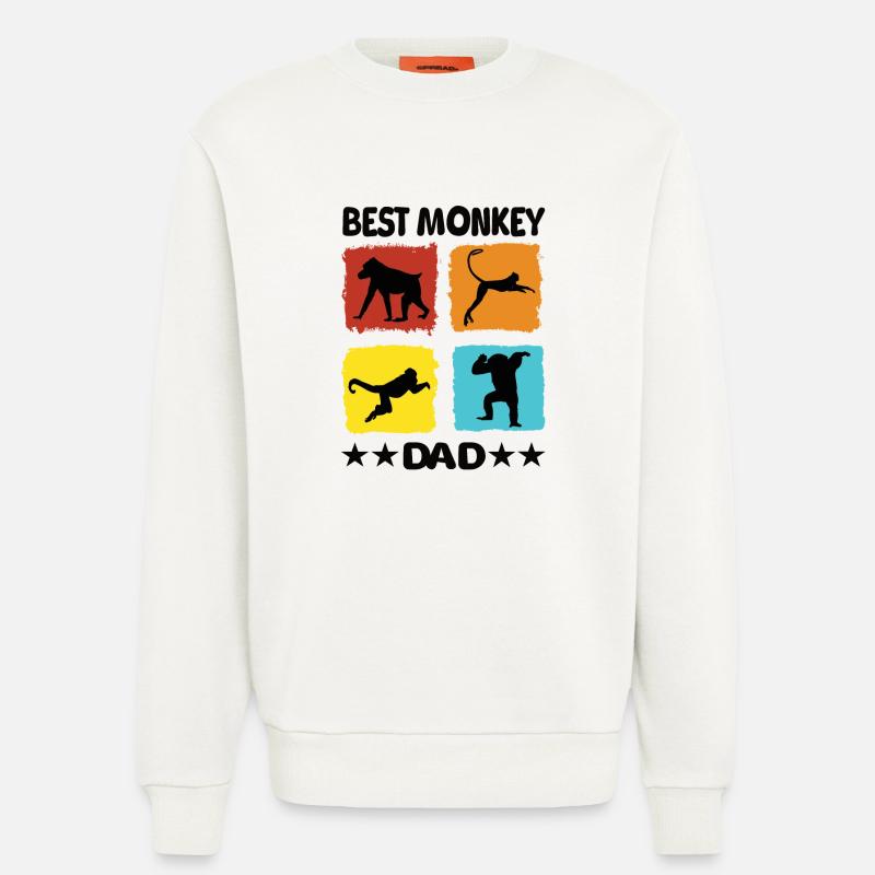Best Monkey Dad - Sweatshirt - made by SPREAD  - OFF WHITE