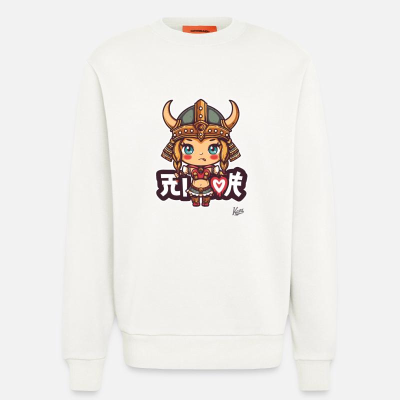 süßes chibi Barbaren Wikinger Mädchen - Sweatshirt - made by SPREAD  - OFF WHITE