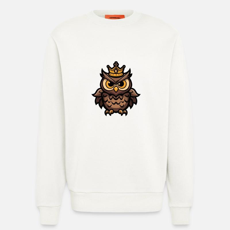 Eule Comic Krone - Sweatshirt - made by SPREAD  - OFF WHITE