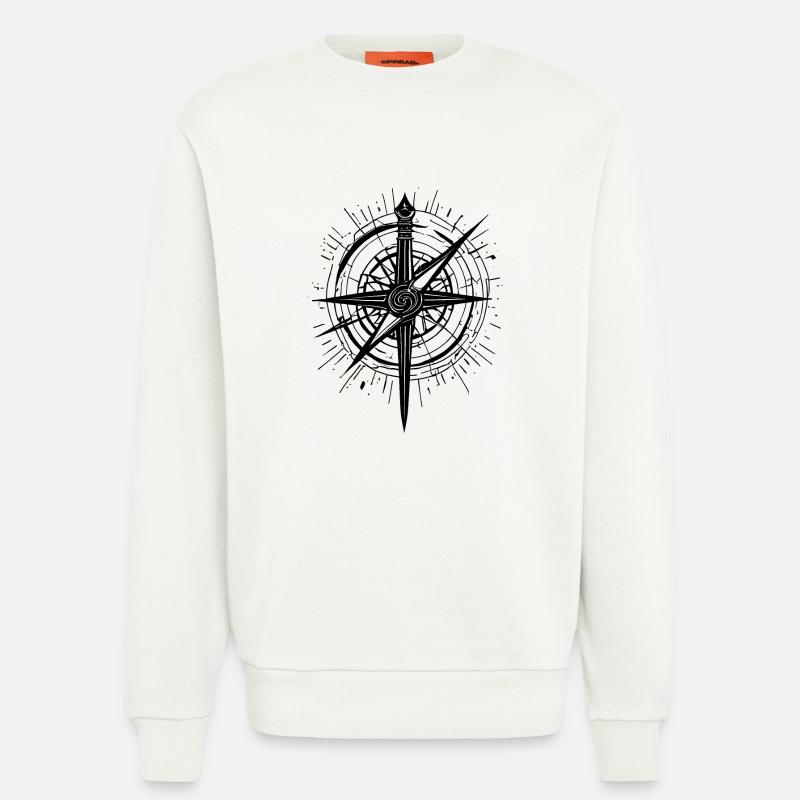 Abstrakter Kompass der Elemente - Sweatshirt - made by SPREAD  - OFF WHITE