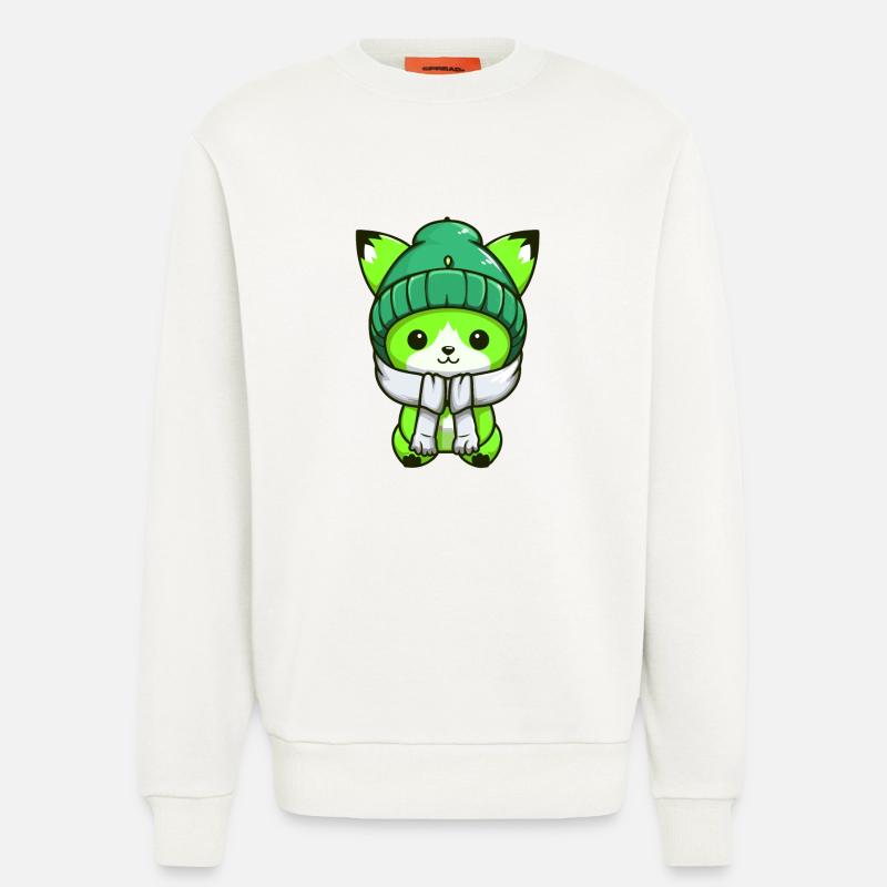 Fox Winter Comic - Sweatshirt - made by SPREAD  - OFF WHITE