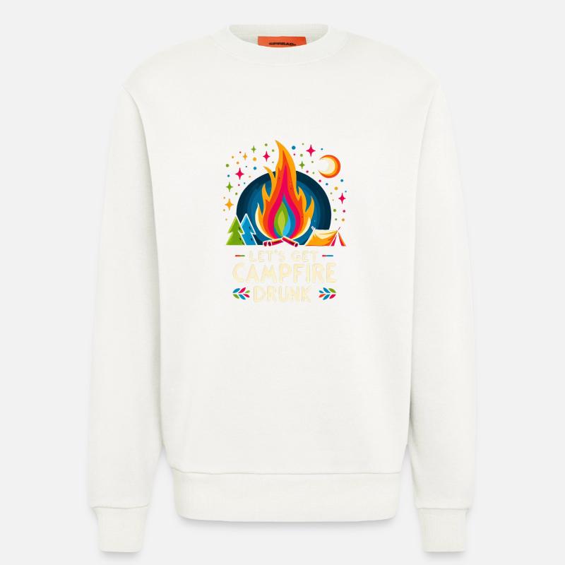 Let's Get Campfire Drunk 7 - Sweatshirt - made by SPREAD  - OFF WHITE