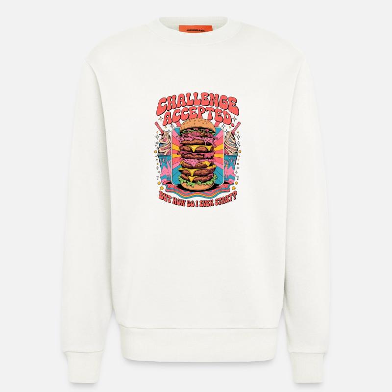 Burger Challenge Accepted - Sweatshirt - made by SPREAD  - OFF WHITE