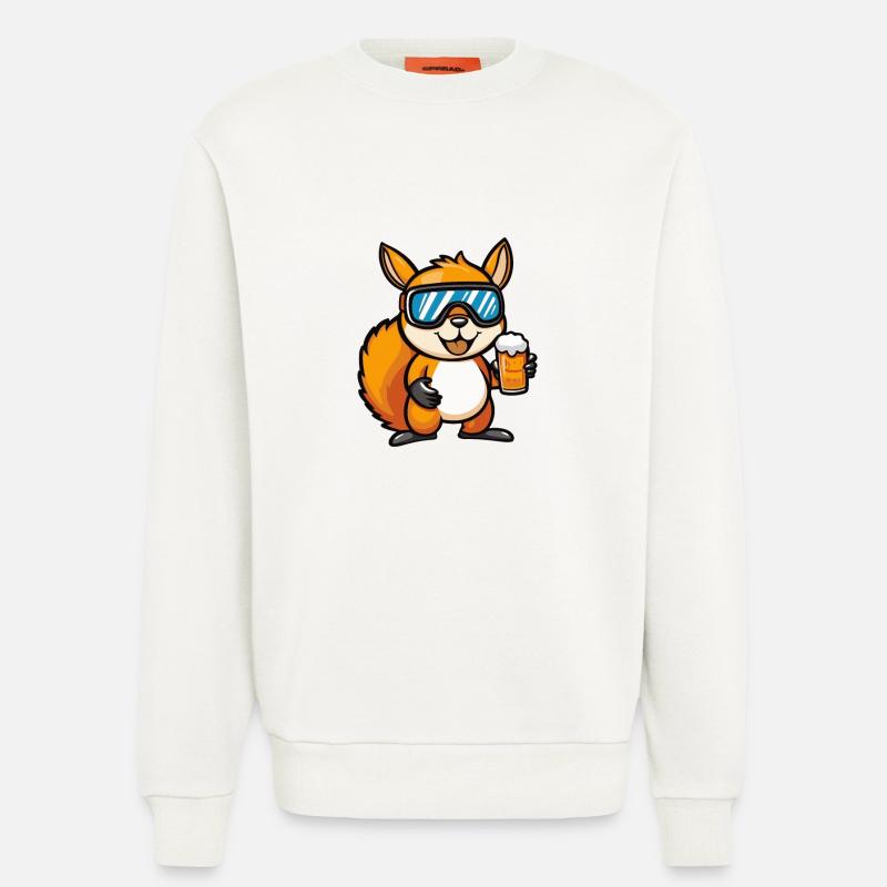 Eichhörnchen Ski Bier - Sweatshirt - made by SPREAD  - OFF WHITE