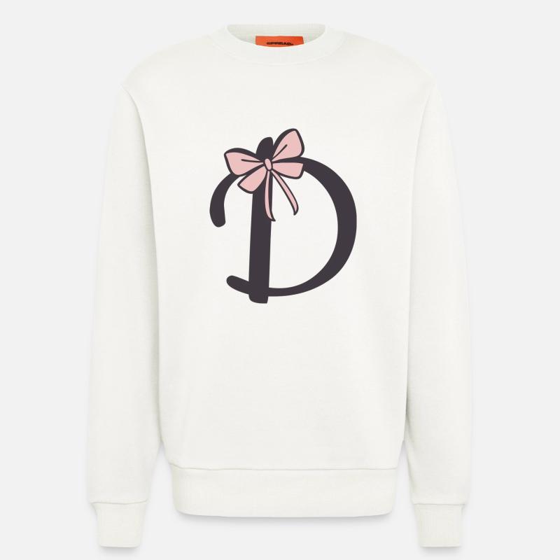 Anfangsbuchstabe D Schleifchen - Sweatshirt - made by SPREAD  - OFF WHITE