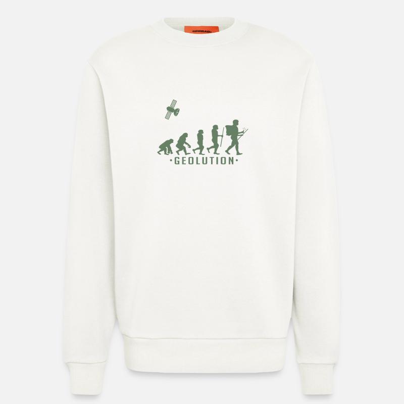 Geocaching evolution Shirt Geolution - Sweatshirt - made by SPREAD  - OFF WHITE