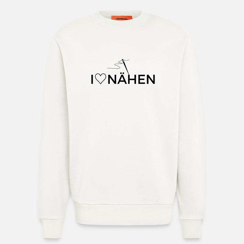 J’adore coudre - Design avec graphisme - Sweat bio décontracté fabriqué en UE - OFF WHITE