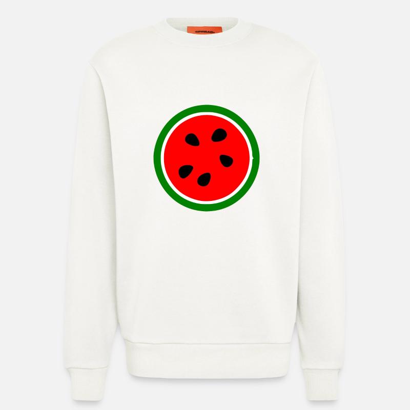 Pastèque - Sweat bio décontracté fabriqué en UE - OFF WHITE