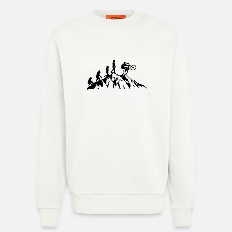 Évolution du VTT à vélo - Sweat bio décontracté fabriqué en UE - OFF WHITE