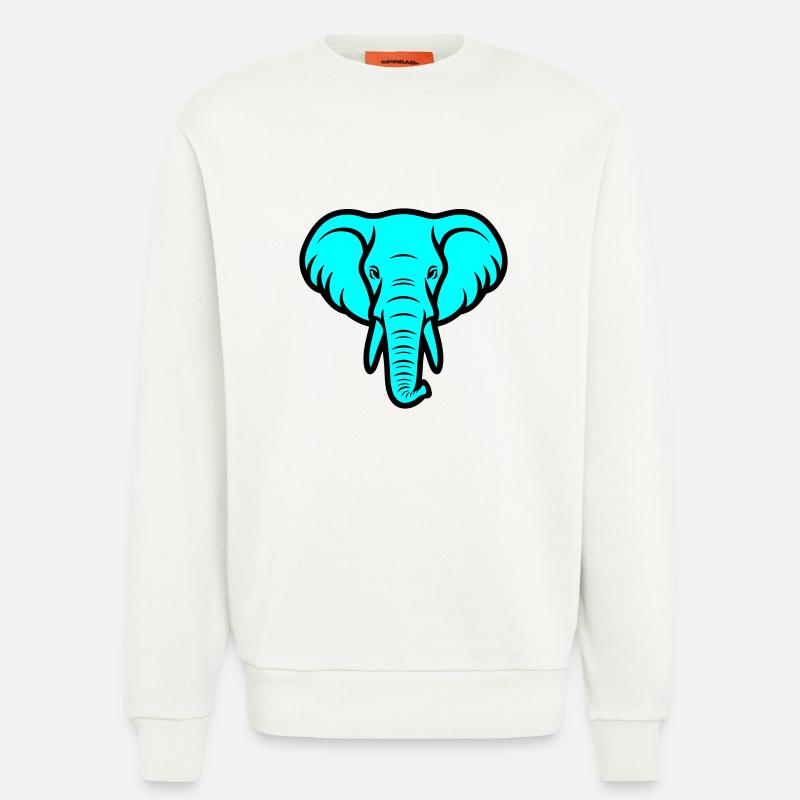 Elefant Kopf - Sweatshirt - made by SPREAD  - OFF WHITE