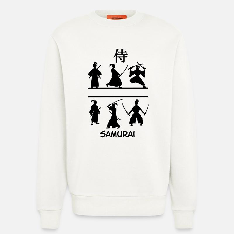 Samurai mit Schwertern - Sweatshirt - made by SPREAD  - OFF WHITE