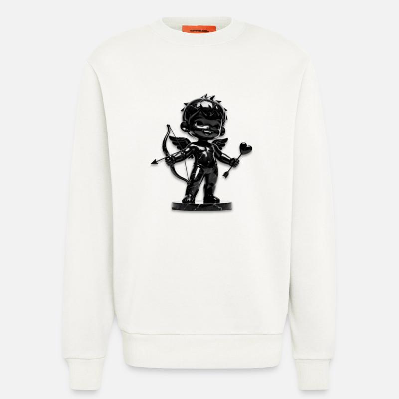 Schwarzer Amor mit Bogen - Sweatshirt - made by SPREAD  - OFF WHITE