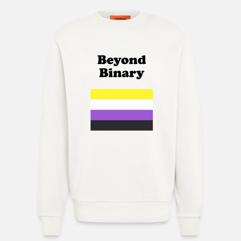 Non Binary Flag Beyond Binary - Sweatshirt - made by SPREAD  - OFF WHITE