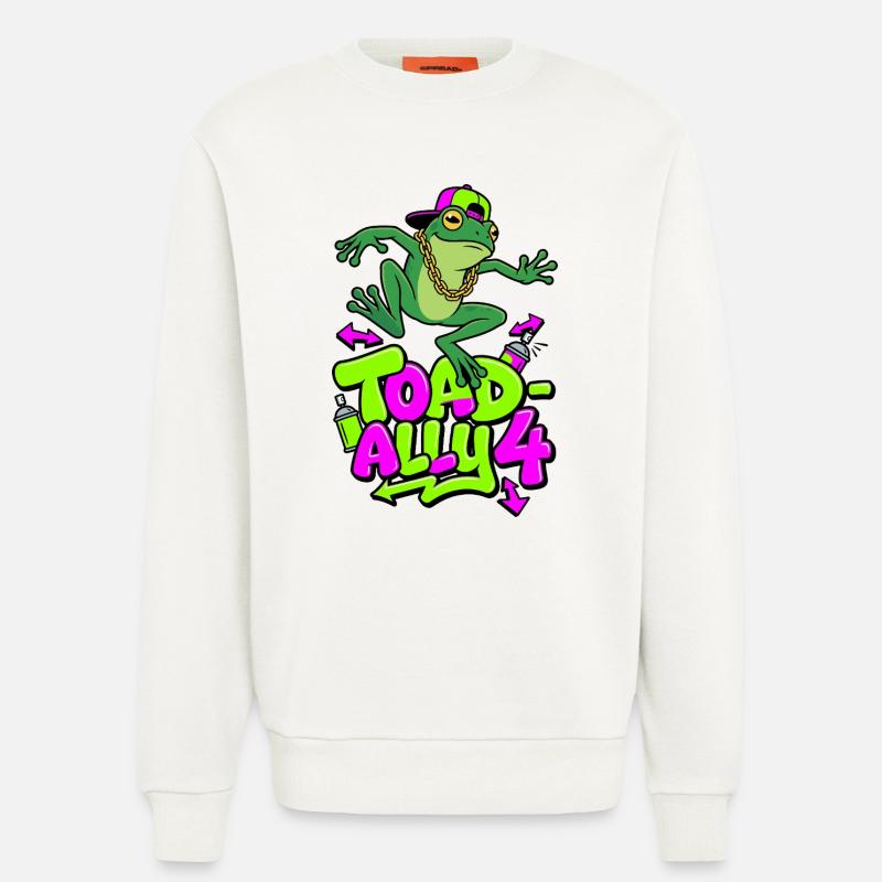 Toad-Ally 4 Cool Toad - Sweatshirt - made by SPREAD  - OFF WHITE