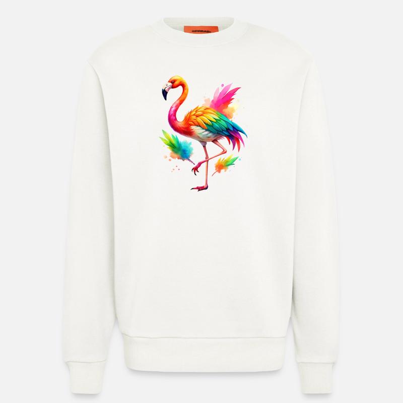Flamingo Pride - Sweatshirt - made by SPREAD  - OFF WHITE