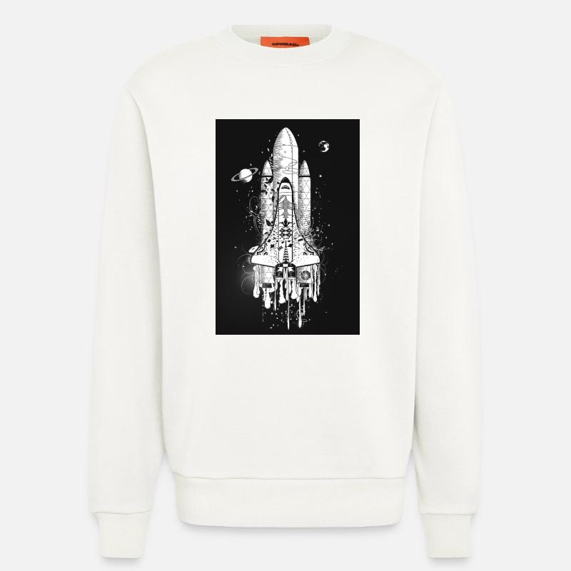 Fantasievolles Space Shuttle im Graffiti Stil - Sweatshirt - made by SPREAD  - OFF WHITE