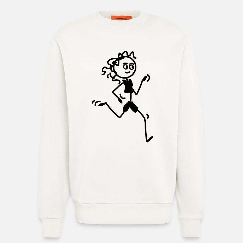 Läuferin Mädchen oder Frau - Sweatshirt - made by SPREAD  - OFF WHITE