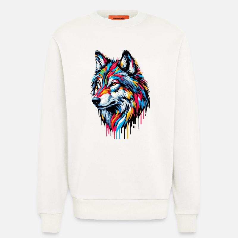 Wolf - Sweatshirt - made by SPREAD - OFF WHITE