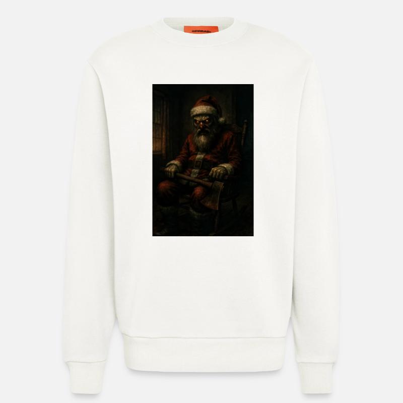 Dunkler Weihnachtsmann mit Axt - Sweatshirt - made by SPREAD  - OFF WHITE
