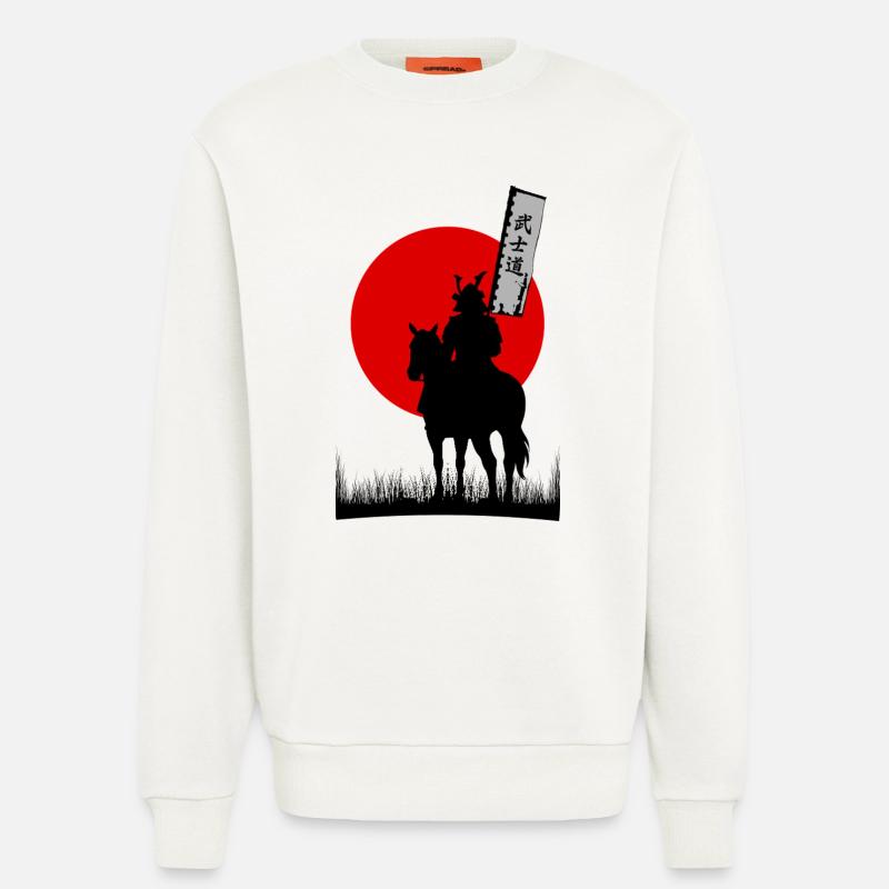 BUSHIDO, SAMURAI-KRIEGER-CODE | 8K SAUBERE SILHOUTTE - Sweatshirt - made by SPREAD  - OFF WHITE