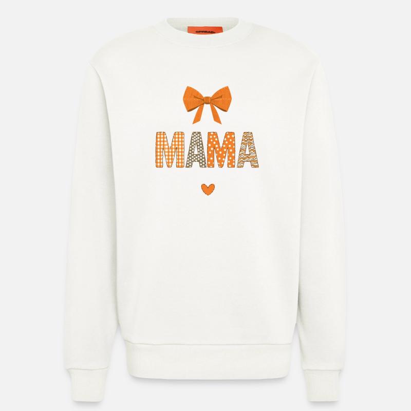 Orange Mom Patchwork Muster - Sweatshirt - made by SPREAD  - OFF WHITE