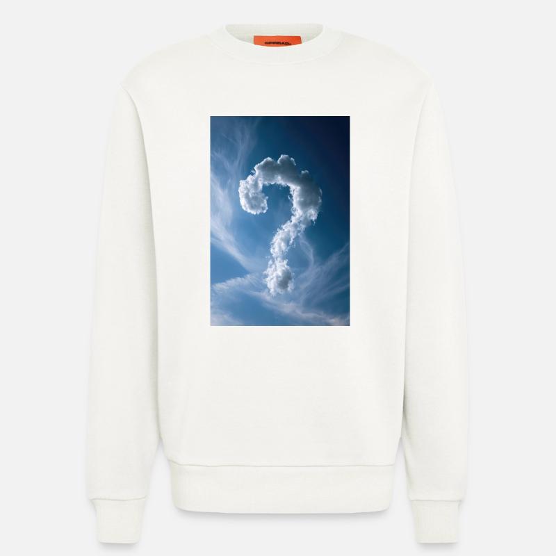 Cloud Question Mark Sky - Sweatshirt - made by SPREAD  - OFF WHITE