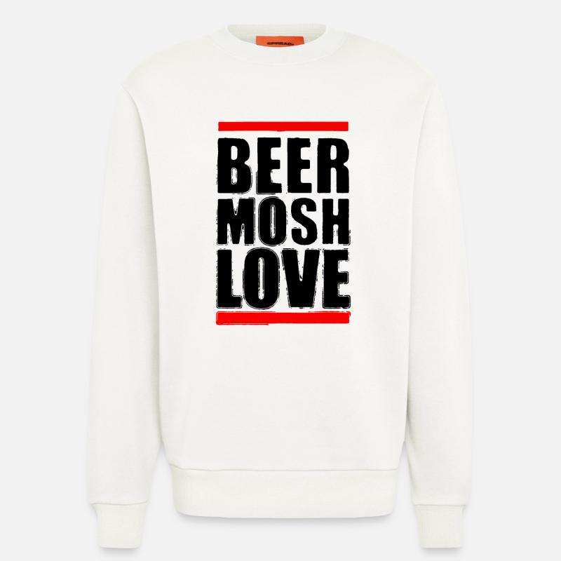 Bier Mosh Liebe Schwarzer Buchstabe - Sweatshirt - made by SPREAD - OFF WHITE