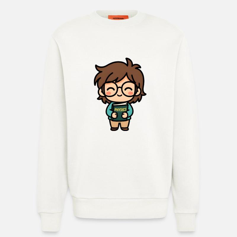 Kleiner Physikheld mit Buch - Sweatshirt - made by SPREAD  - OFF WHITE