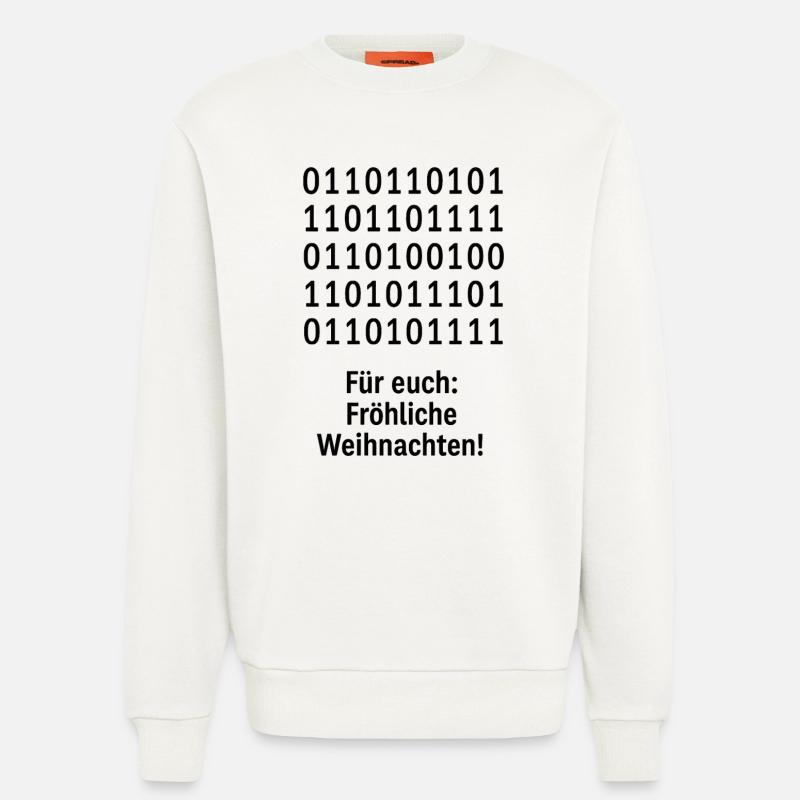 Weihnachtscode Binärmuster - Sweatshirt - made by SPREAD  - OFF WHITE