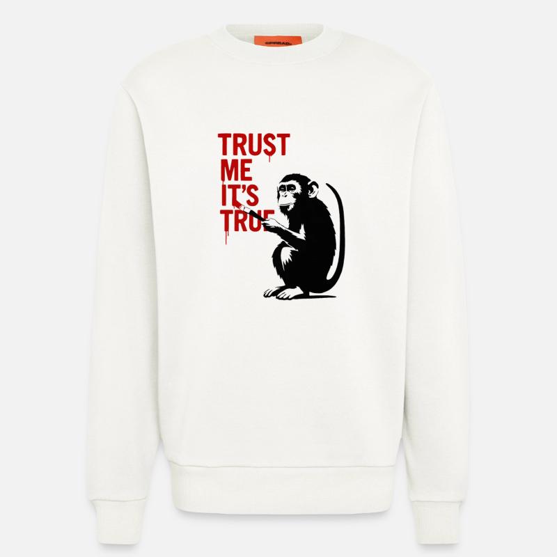 Trust Me It’s True Monkey Graffiti - Sweatshirt - made by SPREAD  - OFF WHITE