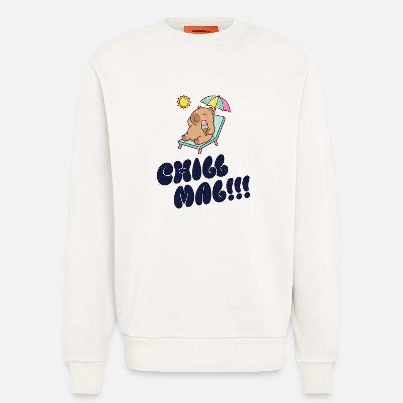 Sonnenbär am Strand mit Eis - Sweatshirt - made by SPREAD  - OFF WHITE