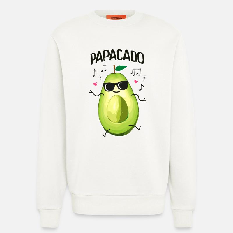 Avocado - Papacado - Partnerlook - Väter - Sweatshirt - made by SPREAD  - OFF WHITE