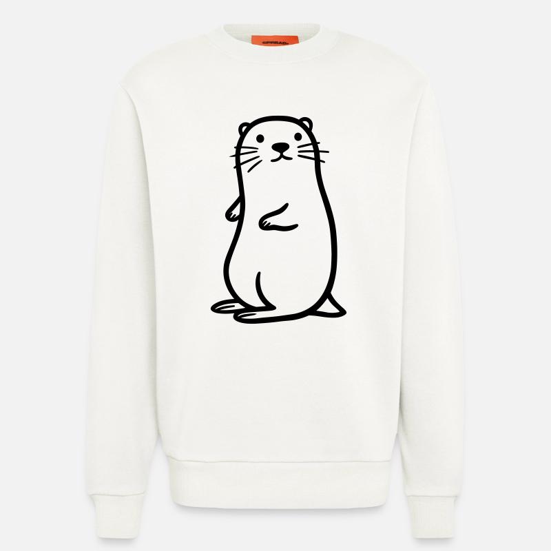 loutre - Sweat bio décontracté fabriqué en UE - OFF WHITE