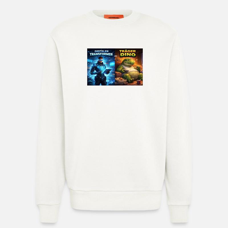 Digitaler Tech-Kämpfer oder träger Dino - Sweatshirt - made by SPREAD  - OFF WHITE